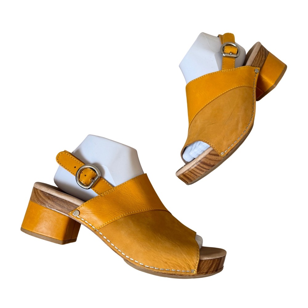 Dansko Sandals Madalyn Leather Slingback Mango Burnish Yellow 40